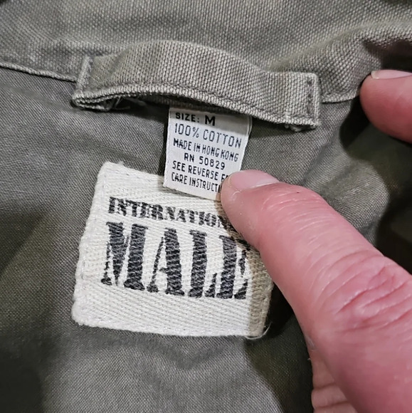 International Male Medium Vintage Rare 80s Army Green Button Toggle Field Jacket - Picture 5 of 7
